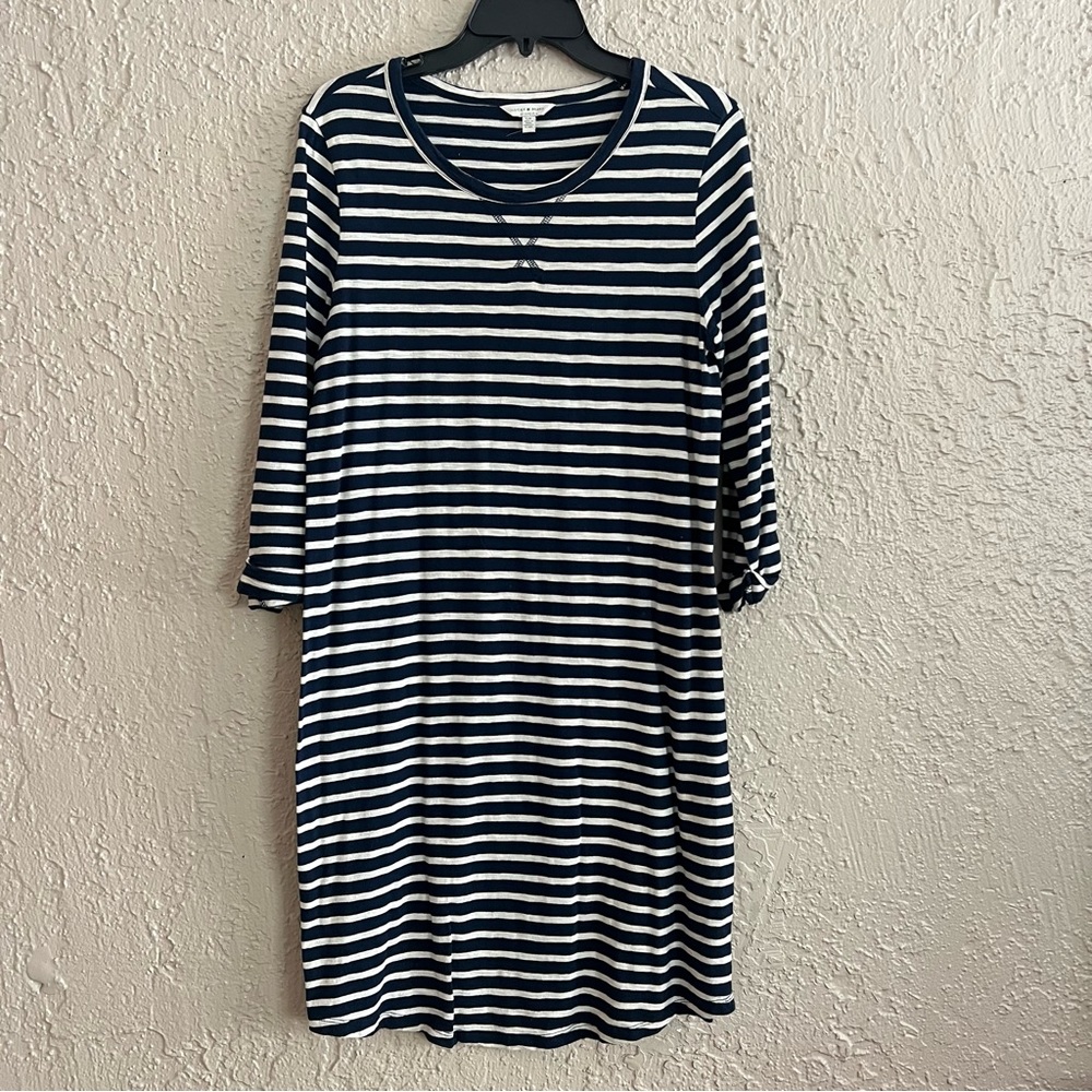 ⭐️ Lucky Brand Navy and White Striped T-Shirt Dress